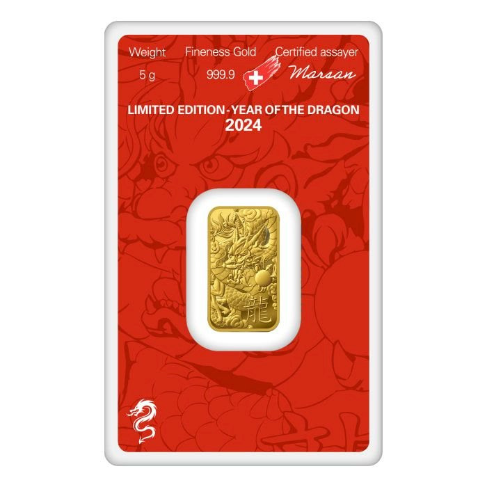 Argor-Heraeus - Zlatá tehlička Rok draka 2024 - 5 g